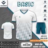 Bộ quần áo bóng đá Hacorio RIO 06 Royal chính hãng vải sợi Dri Fit nhiều màu trắng xanh navy