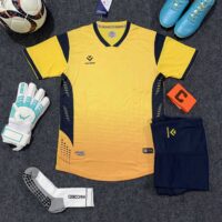 Bộ quần áo bóng đá Hacorio Super Fast 01 chính hãng vải sợi Dri Fit nhiều màu vàng be 1
