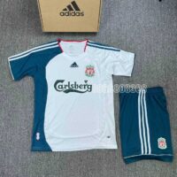 Bộ quần áo bóng đá Liver l.f.c liverpool F.C 2006 2007 Carlsberg trắng xanh Away sân khách 1