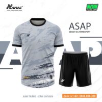 Bộ quần áo bóng đá thiết kế Amac ASAP hoạ tiết núi xước nhiều màu xanh blue nâu xám 1