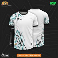 Bộ quần áo bóng đá thiết kế Amac ASY hoạ tiết lưỡi nhọn nhiều màu hồng 1