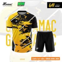 Bộ quần áo bóng đá thiết kế Amac Rose hoạ tiết bông hoa hồng nhiều màu vàng tươi 1