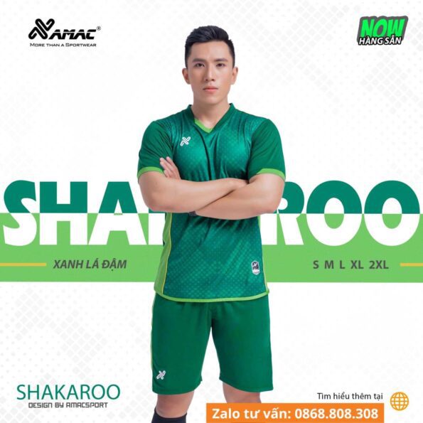 Bộ quần áo bóng đá thiết kế Amac Shakaroo hoạ tiết chấm ô vuông nhỏ nhiều màu