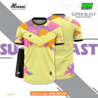 Bộ quần áo bóng đá thiết kế Amac Super Blast hoạ tiết chữ V ngực nhiều màu trắng tím 2