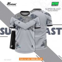 Bộ quần áo bóng đá thiết kế Amac Super Blast hoạ tiết chữ V ngực nhiều màu trắng tím 2