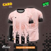 Bộ quần áo bóng đá thiết kế Caro Amac hoạ tiết kẻ ô vuông nhiều màu cam đỏ 1