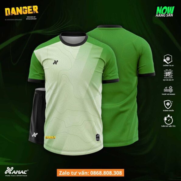 Bộ quần áo bóng đá thiết kế Danger Amac đồ hoạ vân gỗ ô chéo nhiều màu