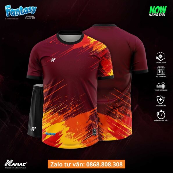 Bộ quần áo bóng đá thiết kế Fantasy Amac hoạ tiết quét vẩy sơn nhiều màu