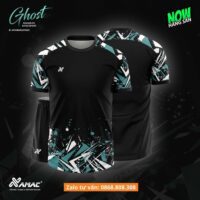 Bộ quần áo bóng đá thiết kế Ghost Amac hoạ tiết gương vỡ nhiều màu trắng vàng 1