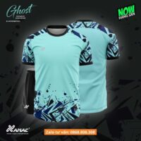 Bộ quần áo bóng đá thiết kế Ghost Amac hoạ tiết gương vỡ nhiều màu trắng vàng 1