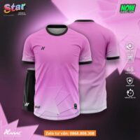 Bộ quần áo bóng đá thiết kế Star Amac hoạ ngôi sao nhiều lớp màu tím hồng