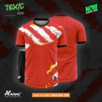 Bộ quần áo bóng đá thiết kế Toxic Amac nhiều màu đỏ 1