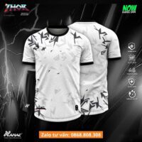 Bộ quần áo bóng đá thiết kế hoạ tiết tam đa giác Thor Amac nhiều màu trắng