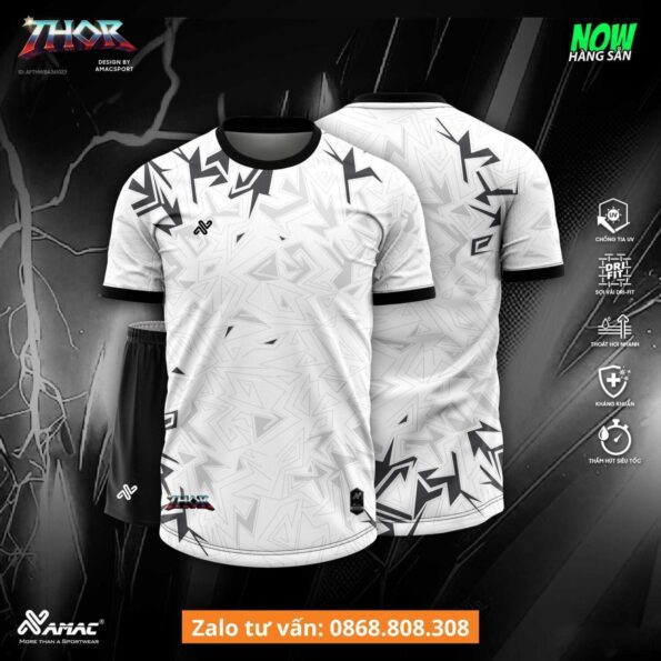 Bộ quần áo bóng đá thiết kế hoạ tiết tam đa giác Thor Amac nhiều màu