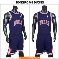 Bộ quần áo bóng rổ BULLS Egan size mam vải mè kim chính hãng nhiều màu tím than