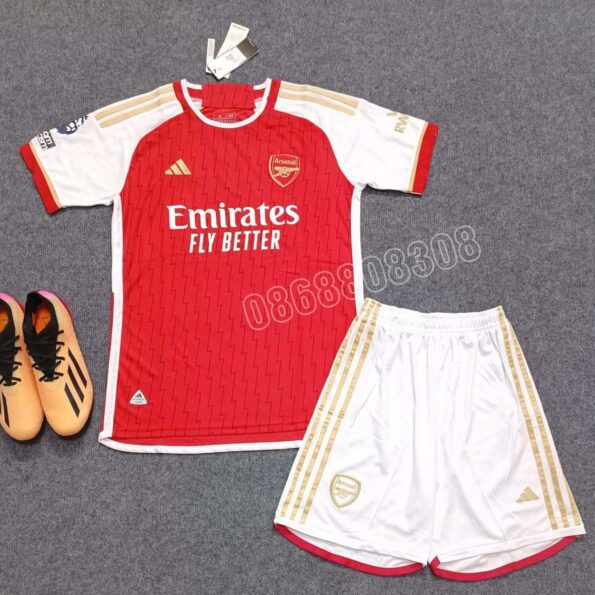 Bộ quần áo đá banh clb bóng đá ARS Arsenal 23/24 Home sân nhà màu đỏ năm 2024