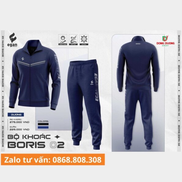 Bộ quần áo khoác Boris 2 Egan chính hãng 2 màu xanh đen