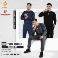 Bộ quần áo thu đông nỉ chui Egan 01 chính hãng 3 màu