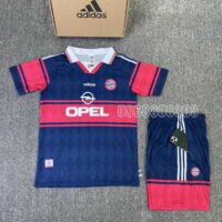 Bộ quần áo bóng đá FC Bayern Munchen Opel 1997 1999 màu xanh than đỏ 1