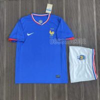 Bộ quần áo bóng đá pháp Euro 2024 màu xanh vải SFP thái full logo thêu 1