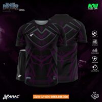 Bộ quần áo bóng đá thiết kế Black Panther Amac hoạ tiết báo vằn công nghệ nhiều màu đỏ ca,