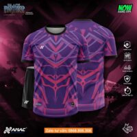 Bộ quần áo bóng đá thiết kế Black Panther Amac hoạ tiết báo vằn công nghệ nhiều màu đỏ ca,