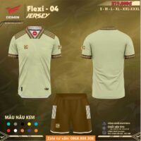 Bộ quần áo bóng đá thiết kế Domin Flexi Jersey vải Fex thái nhiều màu trắng đỏ 1
