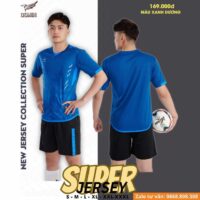 Bộ quần áo bóng đá thiết kế Domin Super Jersey nhiều màu xanh biển