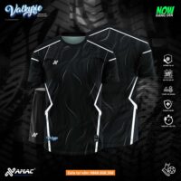 Bộ quần áo bóng đá thiết kế Valkyrie Amac hoạ tiết sóng lượn đứt nhiều màu trắng