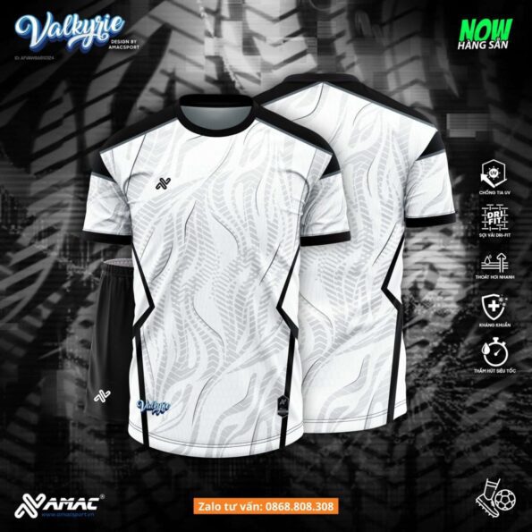 Bộ quần áo bóng đá thiết kế Valkyrie Amac hoạ tiết sóng lượn đứt nhiều màu