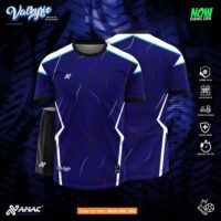 Bộ quần áo bóng đá thiết kế Valkyrie Amac hoạ tiết sóng lượn đứt nhiều màu trắng