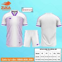 Bộ quần áo bóng đá thiết kế Zuka Noname 01 hoạ tiết mắc võng vải mè nhiều màu trắng tím