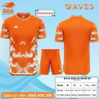 Bộ quần áo bóng đá thiết kế Zuka Waves hoạ tiết sóng bở biển vải mè kim nhiều màu