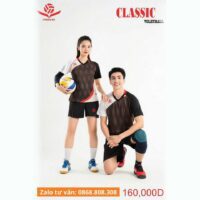 Bộ quần áo thể thao bóng chuyền Overate Classic Volleyball Size Nam Nữ nhiều màu đen