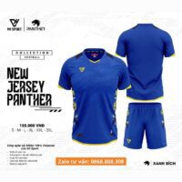Bộ quần áo bóng đá VH Sport Panther vải sợi mè dệt mỏng nhẹ thoáng khí nhiều màu vàng be