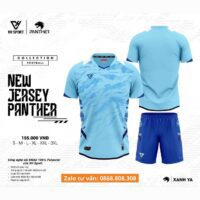 Bộ quần áo bóng đá VH Sport Panther vải sợi mè dệt mỏng nhẹ thoáng khí nhiều màu vàng be