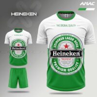 Bộ quần áo bóng đá thiết kế Bia Tiger – Bia Saigon – Bia Heineken 2 màu xanh trắng