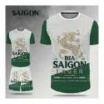 Bộ quần áo bóng đá thiết kế Bia Tiger – Bia Saigon – Bia Heineken 2 màu xanh trắng