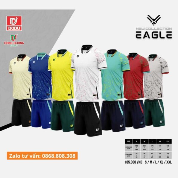 Bộ quần áo bóng đá thiết kế DODU EAGLE chính hãng Đông Dương sport vải mè