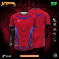 Bộ quần áo bóng đá thiết kế Spider Man Amac hoạ tiết nhền nhện nhiều màu tím