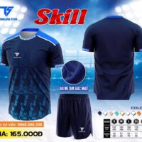 Bộ quần áo đá bóng Twinkling Star Skill chính hãng giá rẻ vải sợi mè dệt mắt tam giác nhật nhiều màu xanh tím than