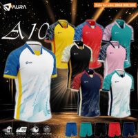 Bộ quần áo bóng đá Aura A10 sợi mè dệt mỏng nhẹ thoáng khí nhiều màu
