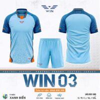 Bộ quần áo bóng đá Win 03 vải sợi mè dệt mỏng nhẹ thoáng khí hoạ tiết lục giác đồng tâm nhiều màu đỏ