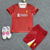 Bộ quần áo bóng đá liverpool 2024 màu đỏ sân nhà có cổ bẻ mùa 24 25 vải SPF thái mặt trước