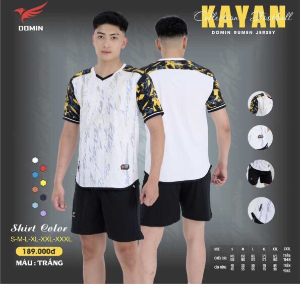 Bộ quần áo bóng đá thiết kế Domin Kayan Jersey vải Fex thái nhiều màu mới