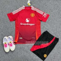 áo bóng đá Manutd Manchester United MU Snapdragon màu đỏ trắng đen mới 2024 2025 quần trắng
