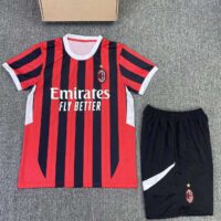 Bộ quần áo bóng đá ACM AC Milan 24 25 sân nhà màu đỏ mùa 2024 2025 logo thêu vải caro thái mặt trước