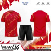 Bộ quần áo bóng đá Win 04 vải sợi drift mỏng nhẹ mẫu thiết kế nhiều màu xanh biển