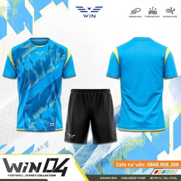 Bộ quần áo bóng đá Win 04 vải sợi drift mỏng nhẹ mẫu thiết kế nhiều màu