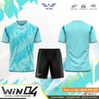 Bộ quần áo bóng đá Win 04 vải sợi drift mỏng nhẹ mẫu thiết kế nhiều màu xanh biển